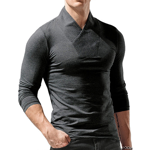 Herrer Langarmshirt med modisch Slidskrave Stilla