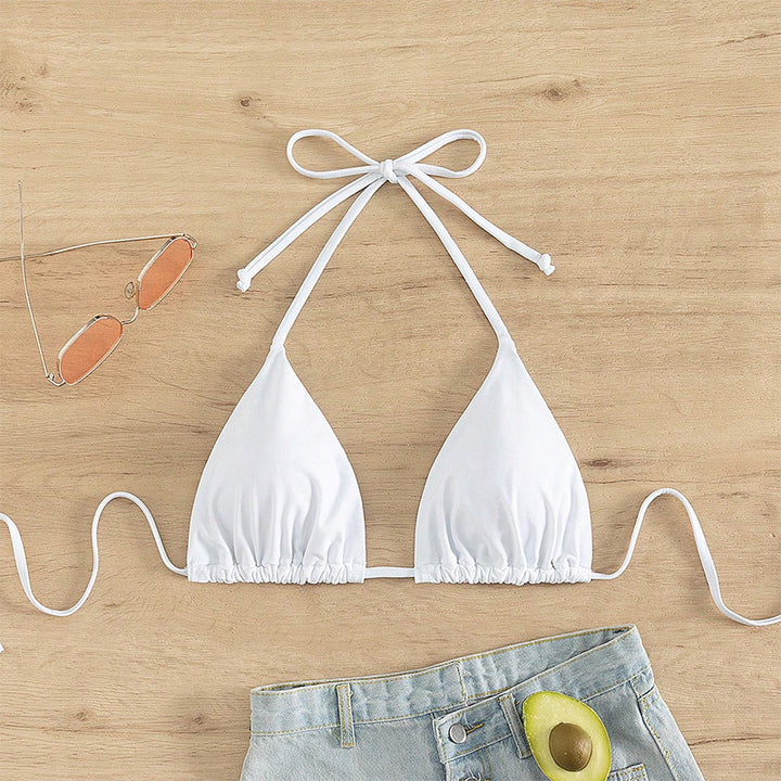 Dame trekantet bikini top med justerbare stropper og elastisk bånd Skovae