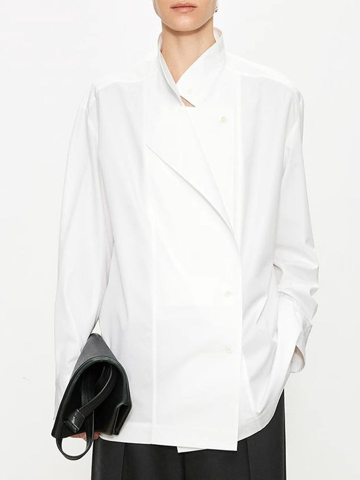 Dame fashionabel asymmetrisk skjorte bluse Stilla