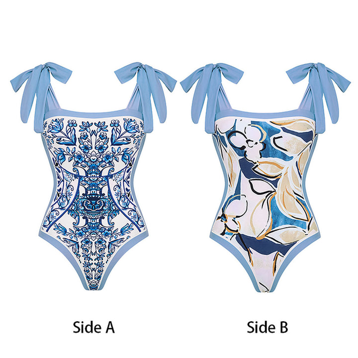 Dame One-Piece Badedragt med justerbare stropper og dobbelt design Stilla