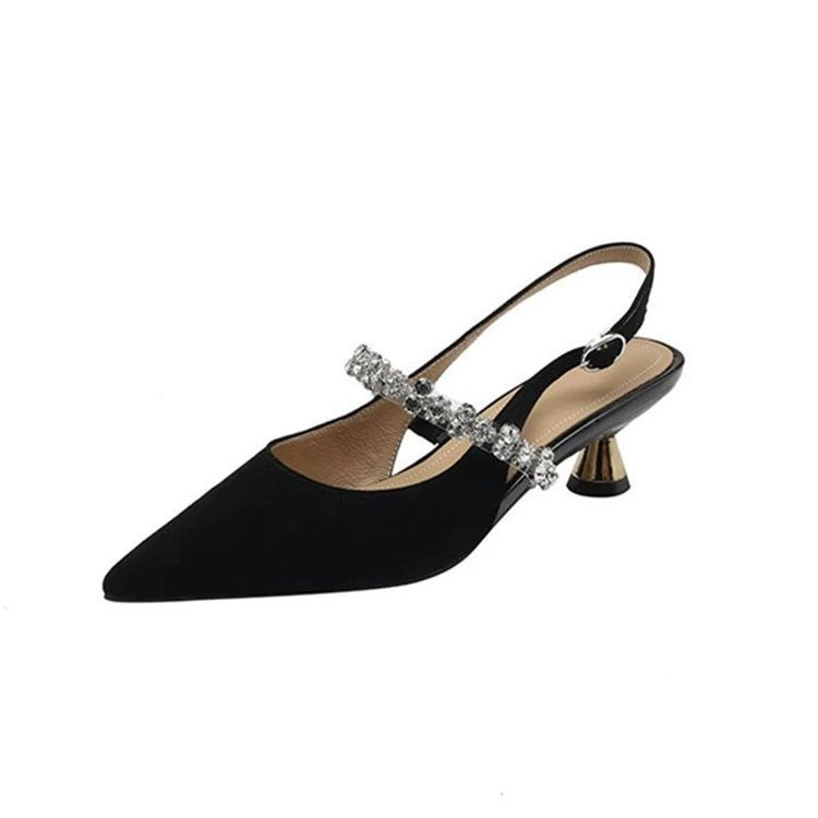 Dame Slingback hæle med strassaccenter Stilla