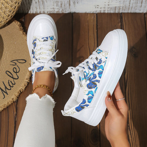 Dame Trendy Blomstermønster Sneakers Stilla