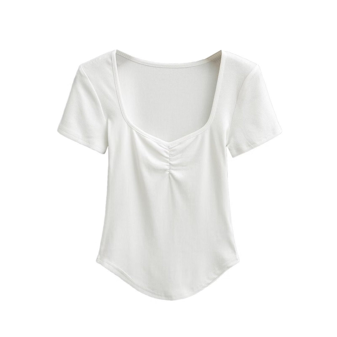Femme Kortærmet Raffung Detail Top Stilla