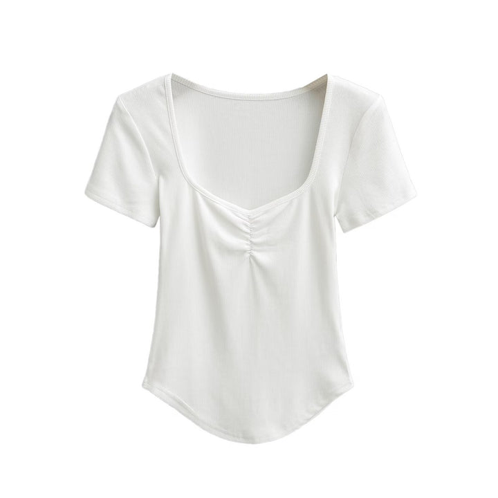 Femme Kortærmet Raffung Detail Top Stilla
