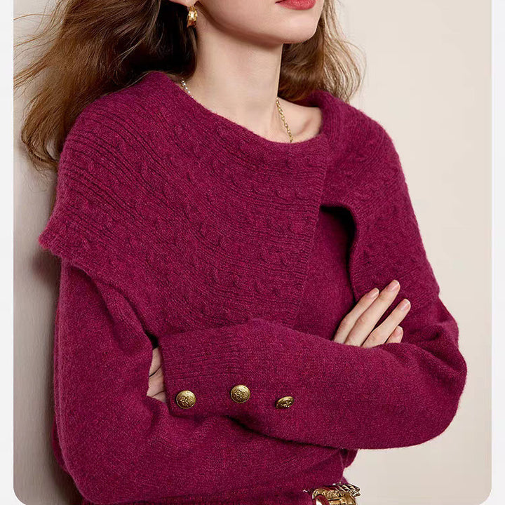 Kvinders sweater med unik krave og afslappet design Stilla
