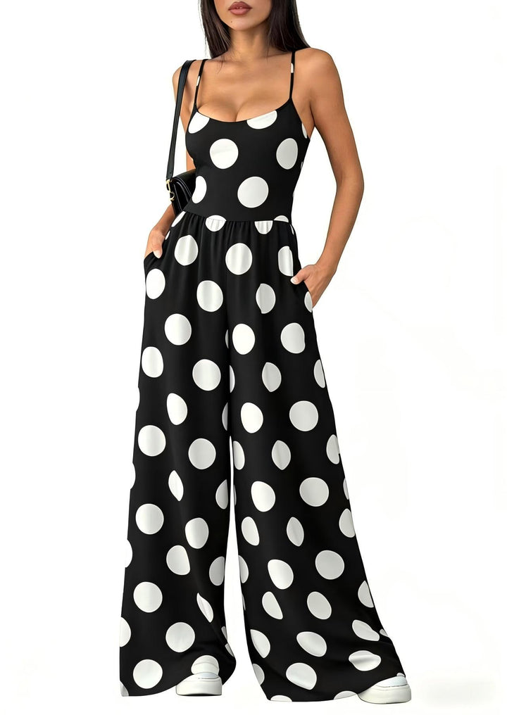 Dame Elegant jumpsuit med geometrisk print og brede ben Skovae