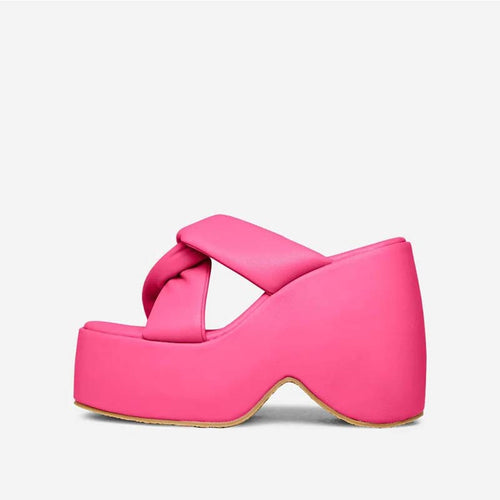 Femme Plattform Rutschsandaler med skulpturelt design Stilla