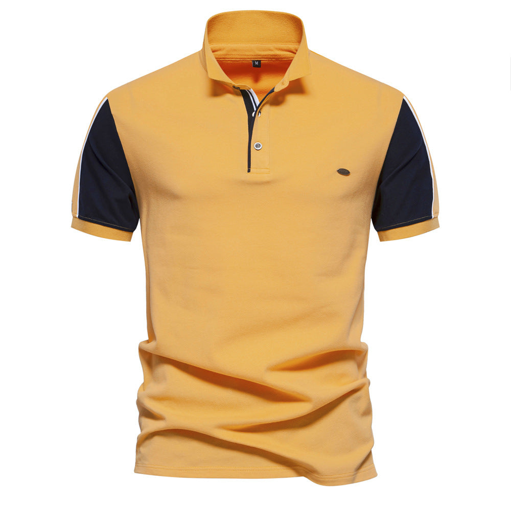 Herrer kortærmet polo shirt med moderne farveaccent Stilla