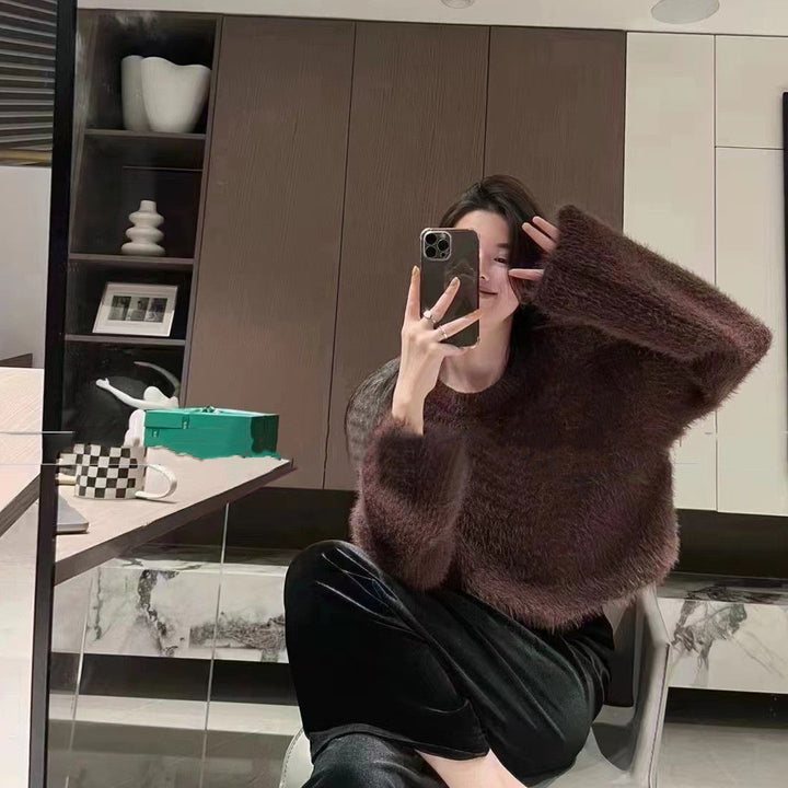 Femme Fluffy Strikpullover Sweater Stilla