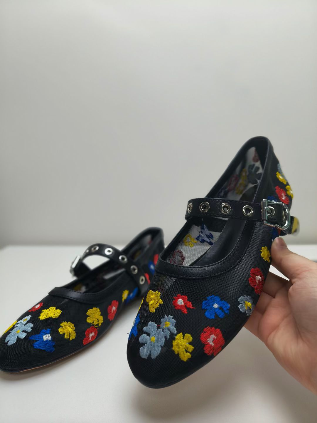 Femme Bestickede Mary Jane Balletsko Stilla