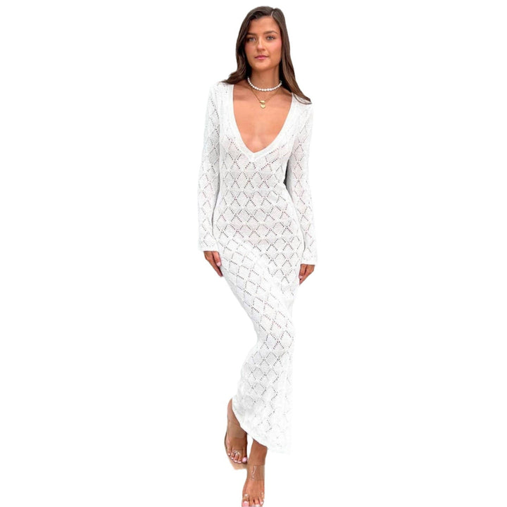 Dame Elegant Dyb V Maxi Kjole Stilla
