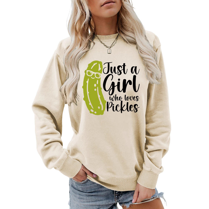 Kvinders sweatshirt med humoristisk agurkmotiv og afslappet pasform Stilla