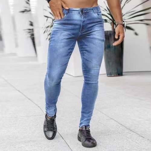 Herrer Slim-Fit Denim Jeans med hoftefremhævende snit og høj elasticitet Stilla