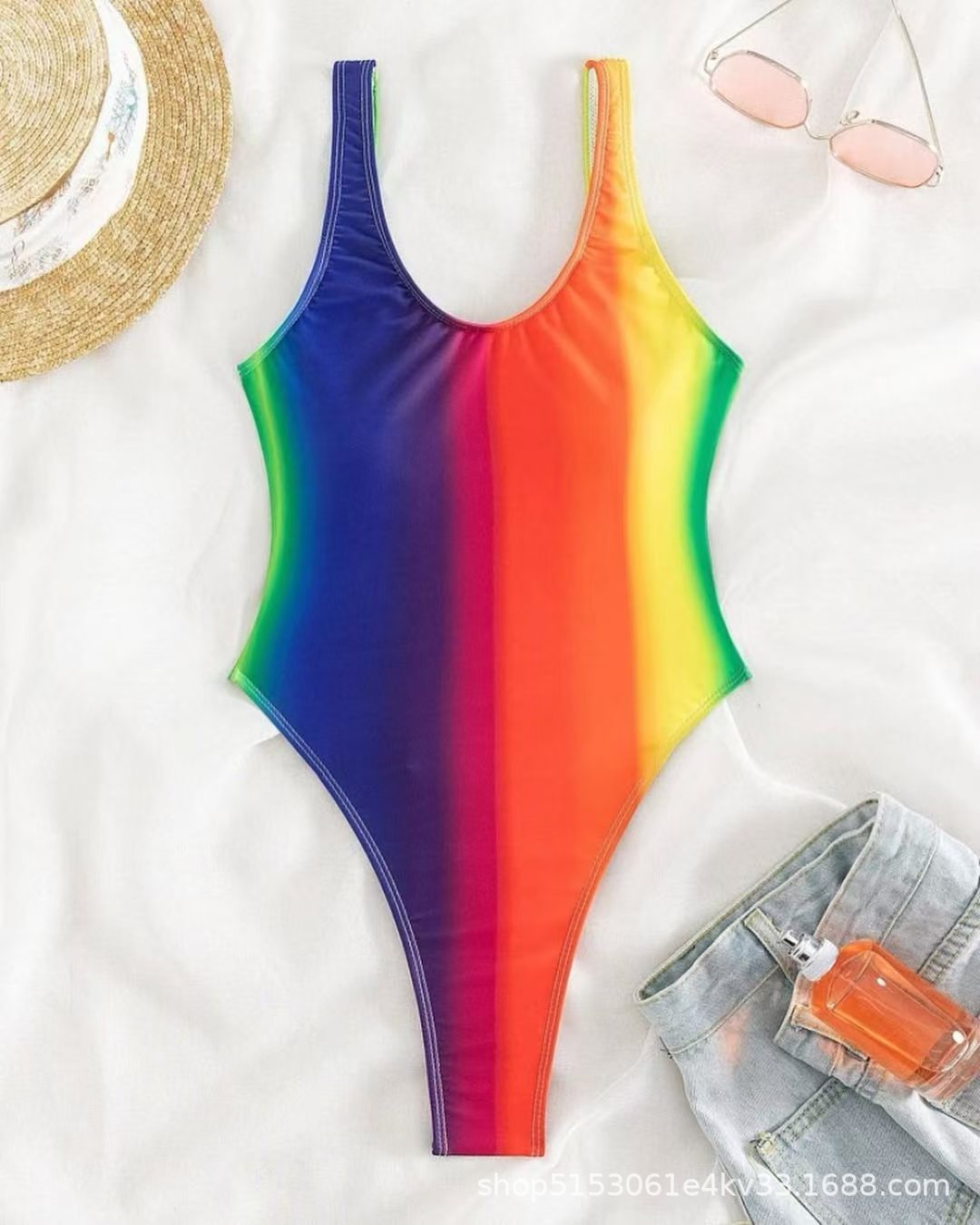 Dame Én-delt Sommer Badedragt med farverig Gradient-design Stilla