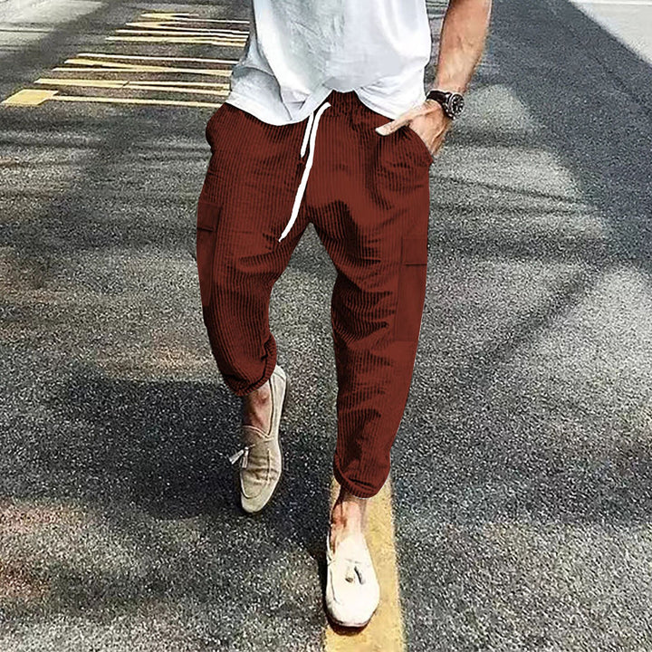 Herre casual cargo-bukser med justerbar talje og praktiske sidelommer Stilla