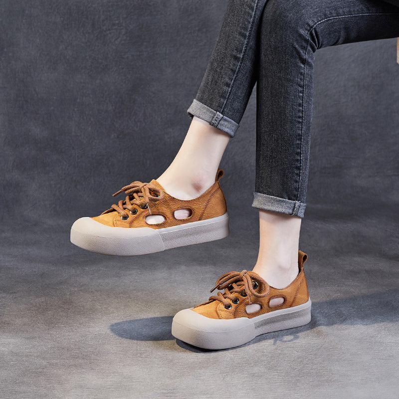 Kvinder Fritids Snøresneaker med åndbart Cut-Out-design Stilla