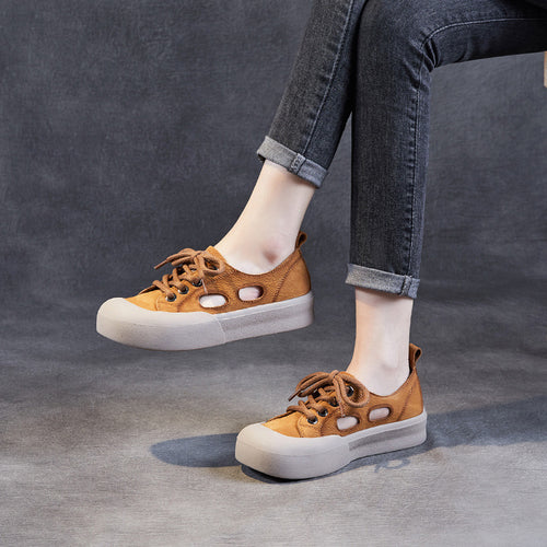 Kvinder Fritids Snøresneaker med åndbart Cut-Out-design Stilla