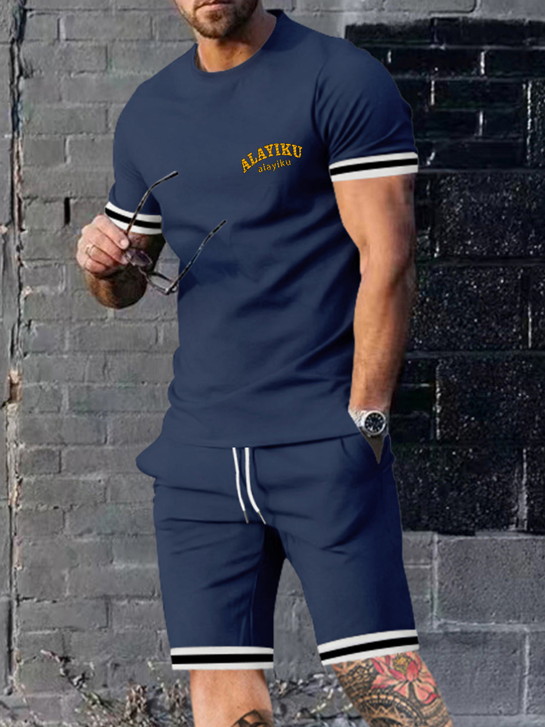 Herrer Sports T-Shirt og Shorts Sæt Stilla