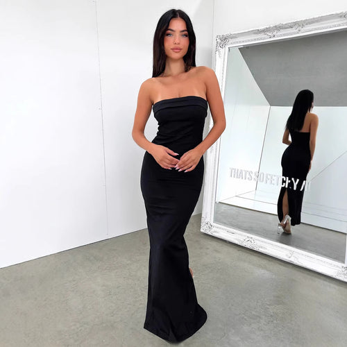 Dame Figurtilpasset Bandeau-kjole med smal pasform og skridsikkert design Skovae