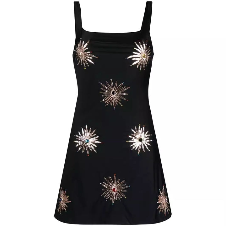 Dame casual kjole med glitrende pailletter og trendy snit
