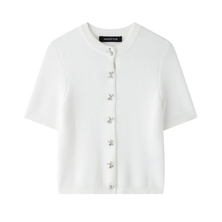 Femme Kortærmet Strukturstrik Cardigan Stilla