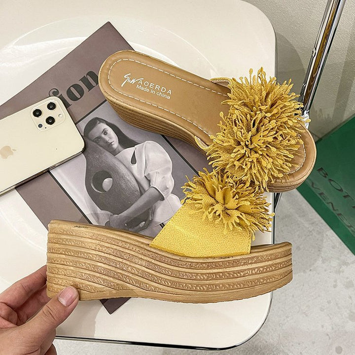 Dame Slide-sandaler med elegant blomsterdekoration og skridsikker sål Stilla