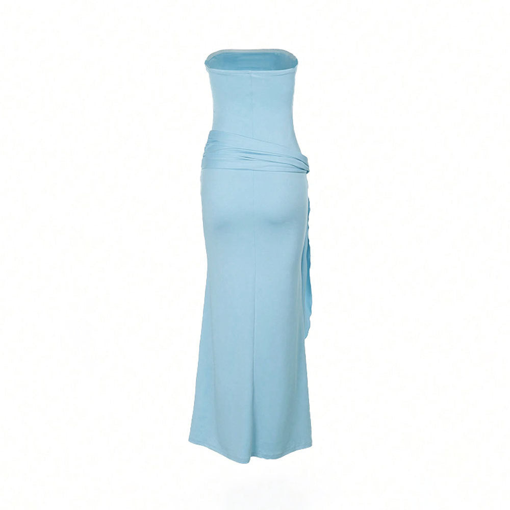 Kvinders maxikjole med off-shoulder design og sideslids Stilla