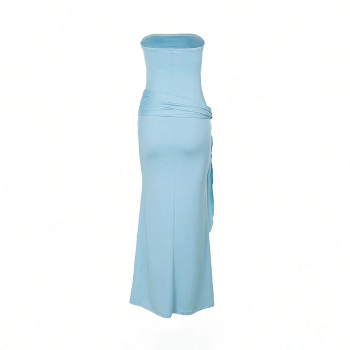 Kvinders maxikjole med off-shoulder design og sideslids Stilla
