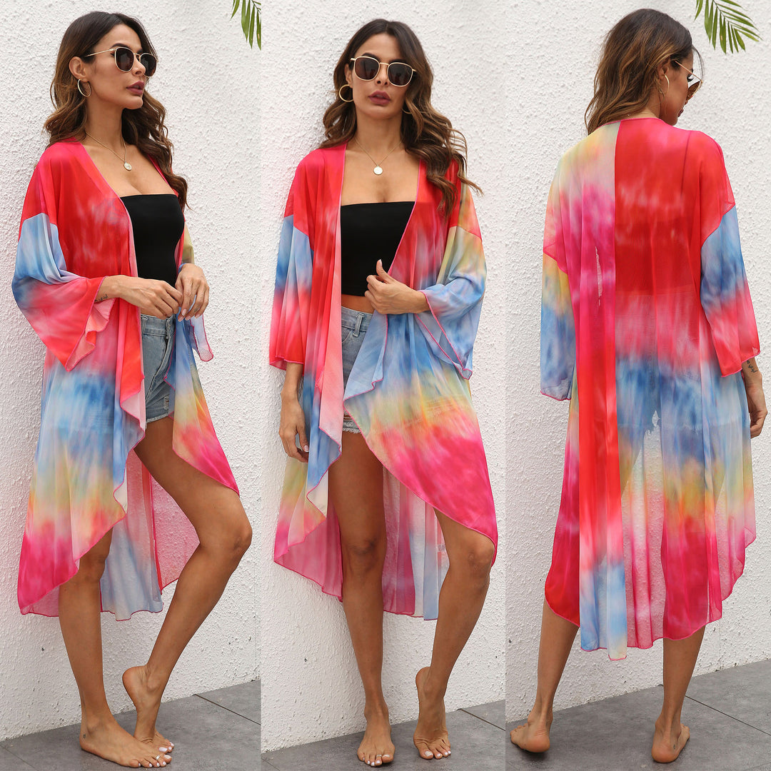 Dame luftig Kimono i iøjnefaldende Batikdesign Stilla