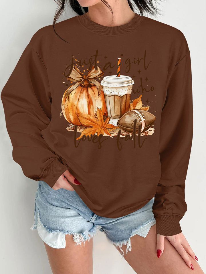 Kvinders sweatshirt med efterårsmotiv og inspirerende print Stilla