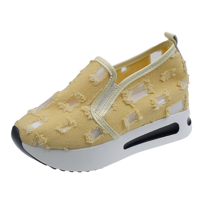 Dame Slip-On Sneakers med struktureret overmateriale og behagelig polstring Stilla