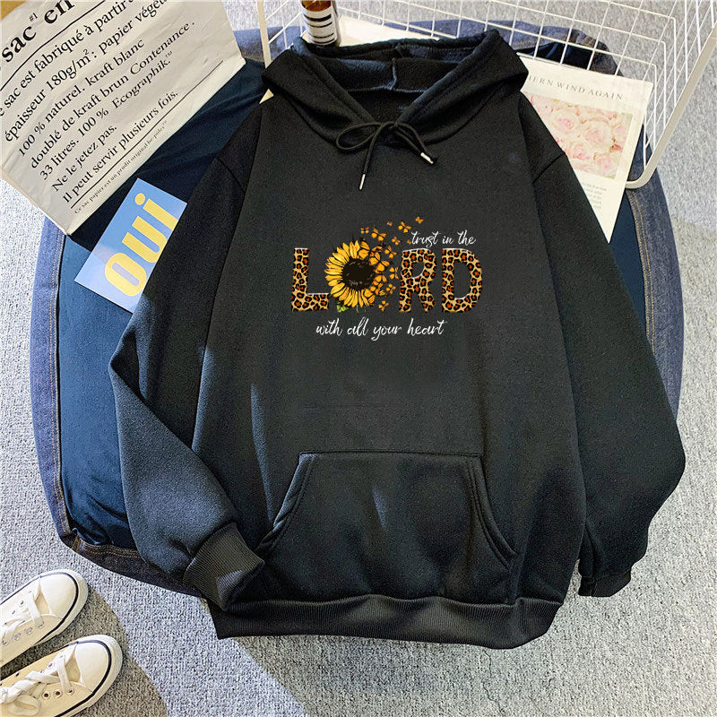 Kvinders hoodie med inspirerende solsikke design Skovae