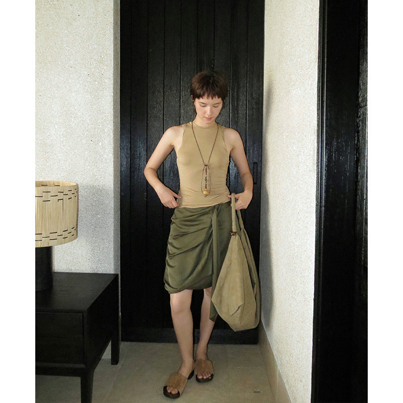 Dame wrap skirt lavet af kvalitetsmateriale med elegante draperingsdetaljer Stilla