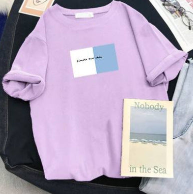 Dame Casual Grafik T-shirt med minimalistisk design Stilla