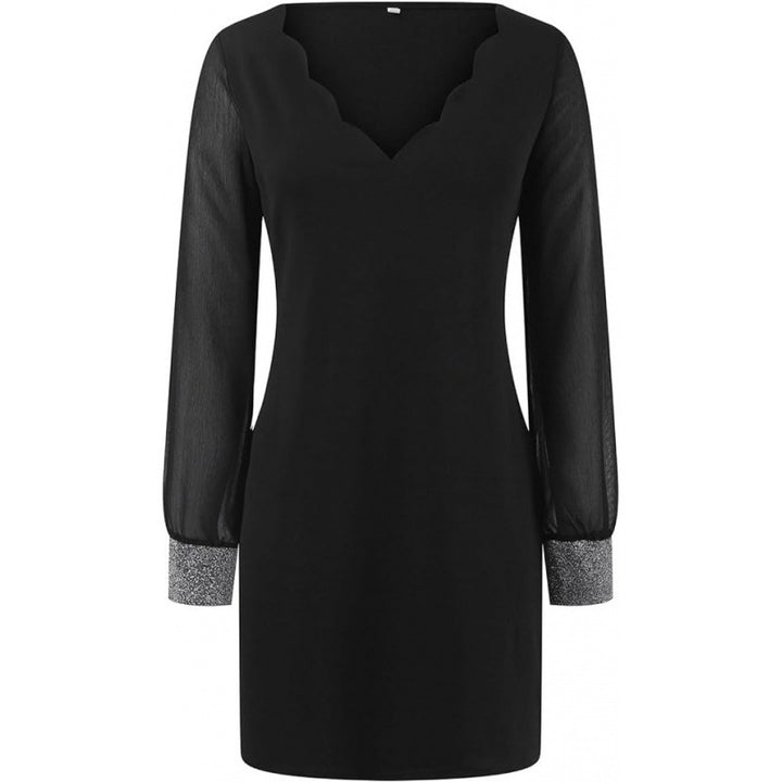 Dame Elegant Blonde Mini Kjole med Gennemsigtige Ærmer Stilla