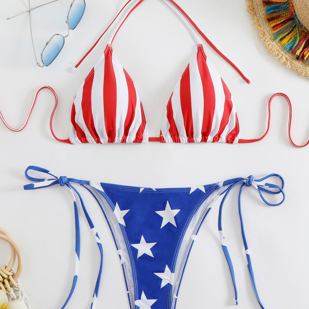 Dame Stjerne-Stribe To-Delt Bikini Sæt Stilla