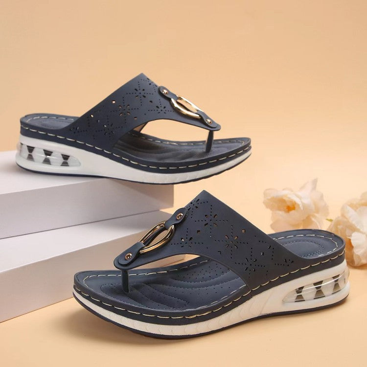 Dame Komfortable Tåsplit-sandaler med skridsikre såler og stilfulde detaljer Stilla