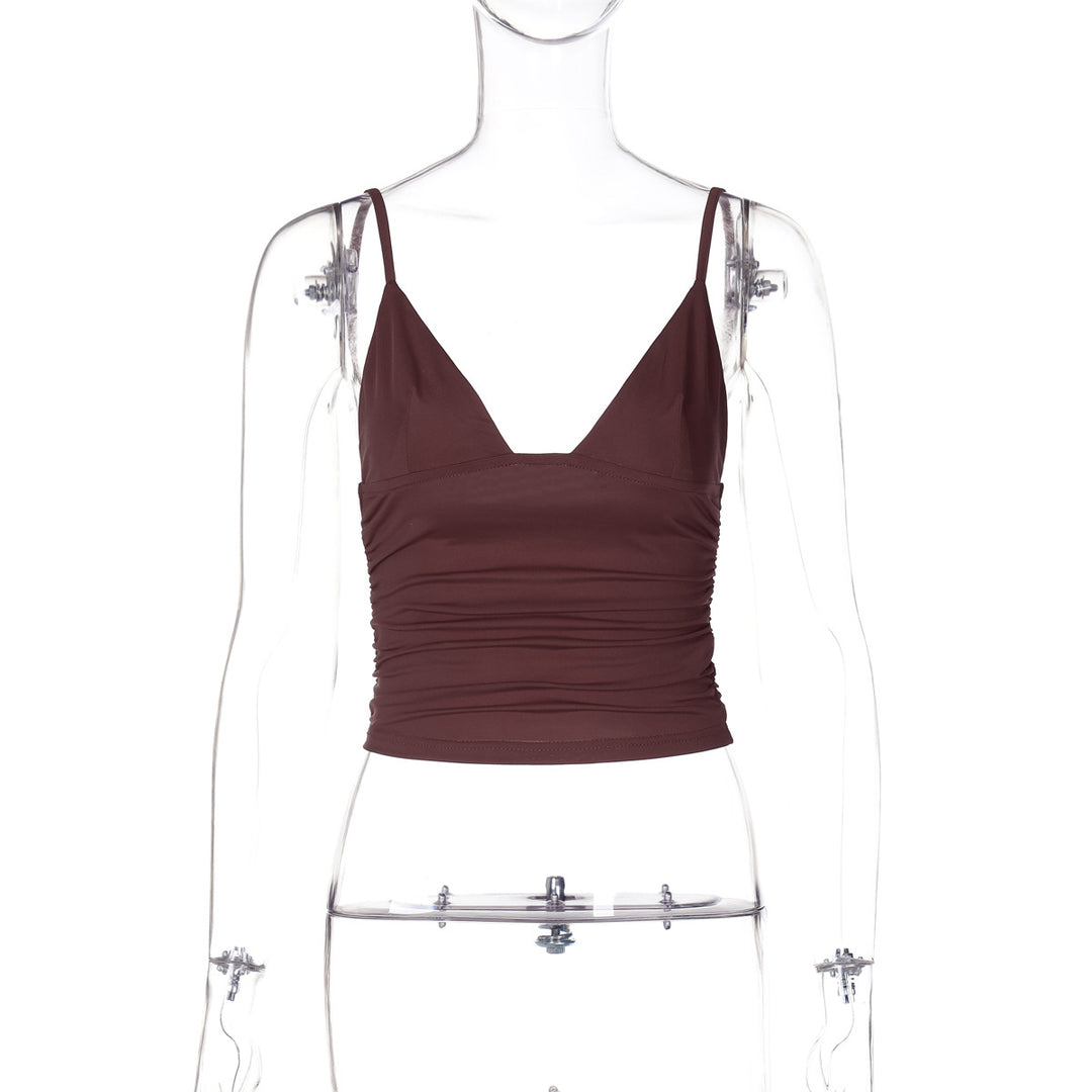 Dame Crop-Top med asymmetrisk snit og tætsiddende silhuet Skovae