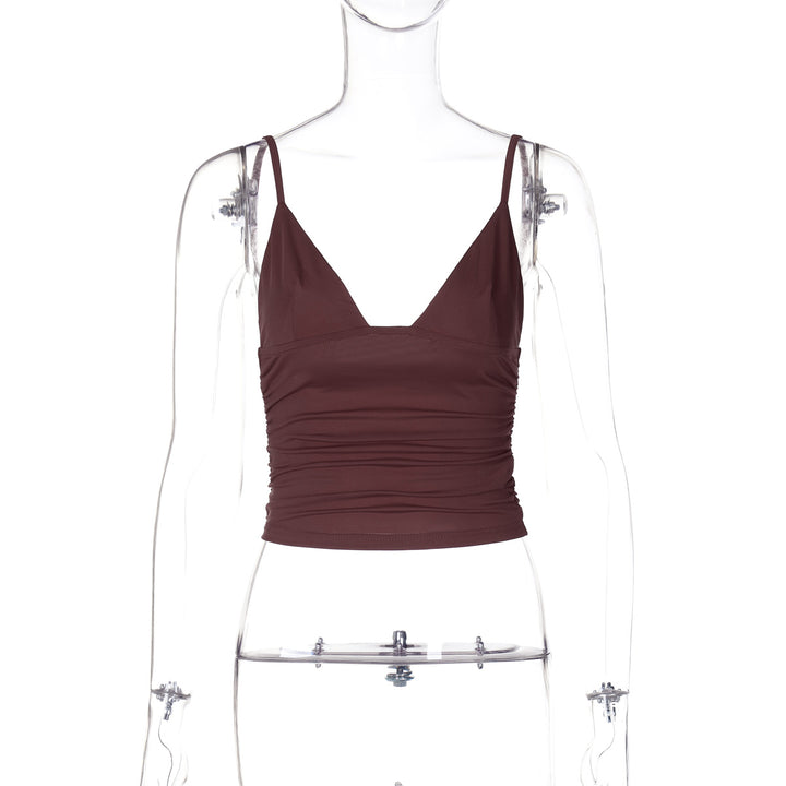 Dame Crop-Top med asymmetrisk snit og tætsiddende silhuet Skovae