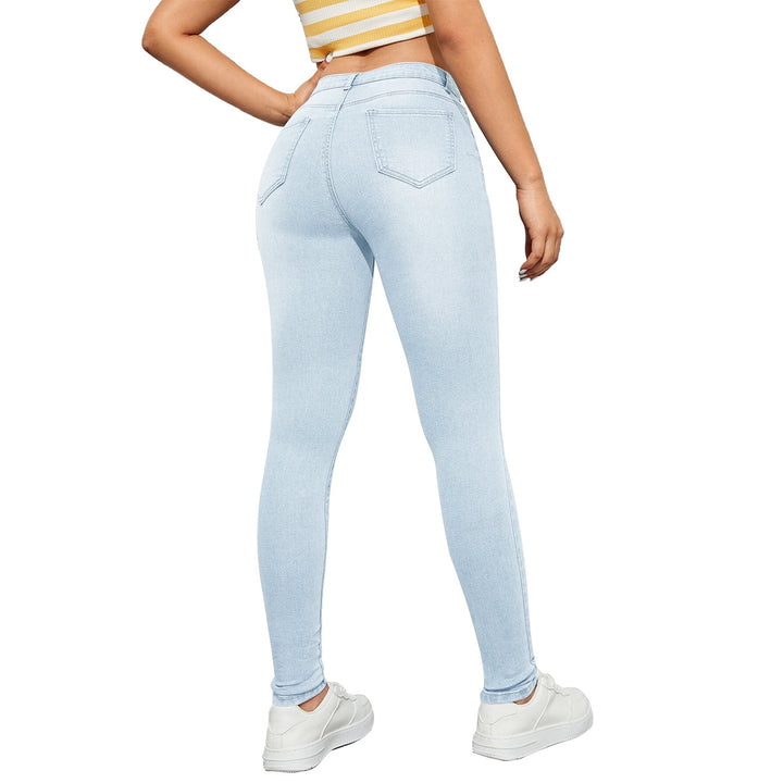 Dame figursyede high-waist jeans med smal ben og særlig strækkomfort Stilla