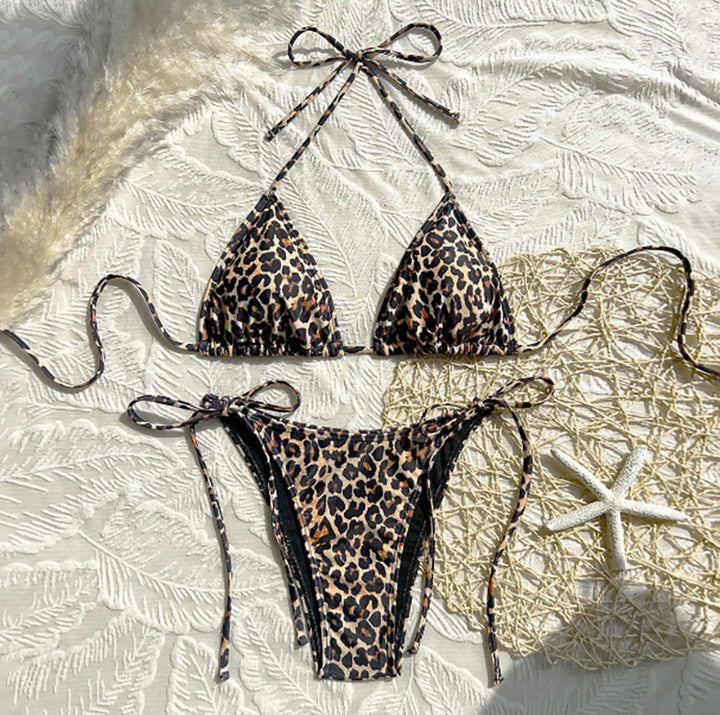 Damer Triangle-Bikini med legende prikmønster og justerbare stropper Skovae