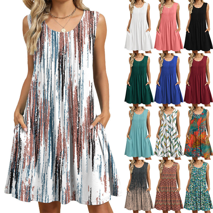 Stilla | Casual Print Tank Top Lomme Kjole