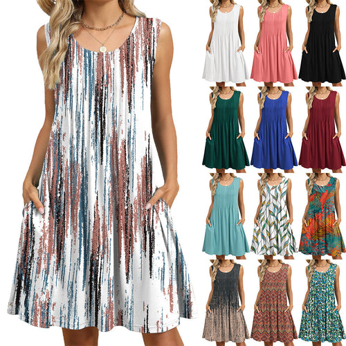Stilla | Casual Print Tank Top Lomme Kjole