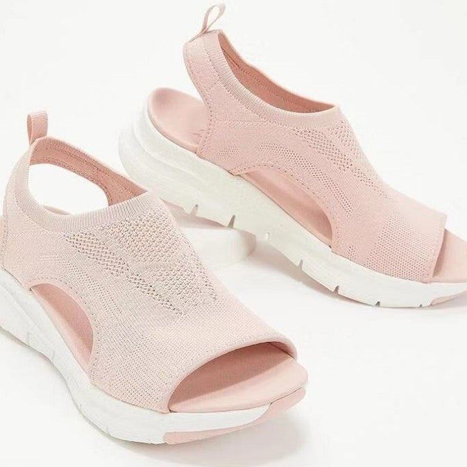 Dame Åndbare Strik Åben Tå Slipper Sandaler Stilla