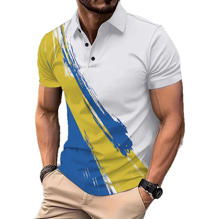Herrer polo skjorte med moderne farvegradient og struktureret detalje Stilla