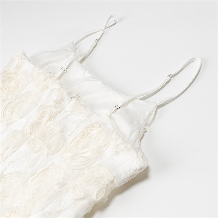 Femme Elegantes Floral Spitze Top med Flæsekanter Stilla