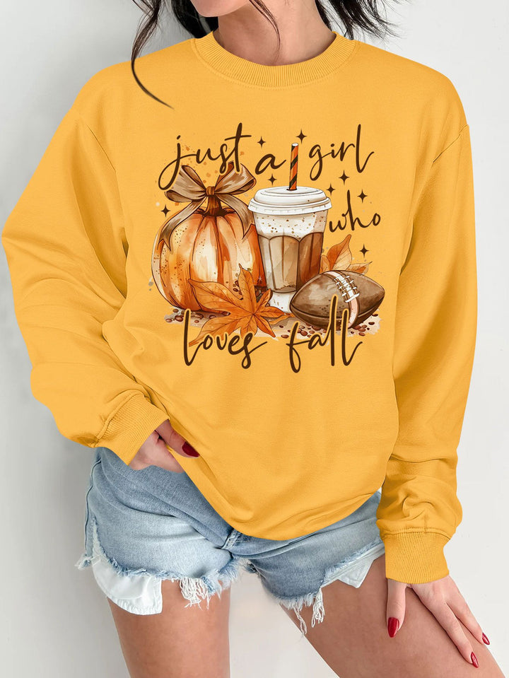 Kvinders sweatshirt med efterårsmotiv og inspirerende print Stilla