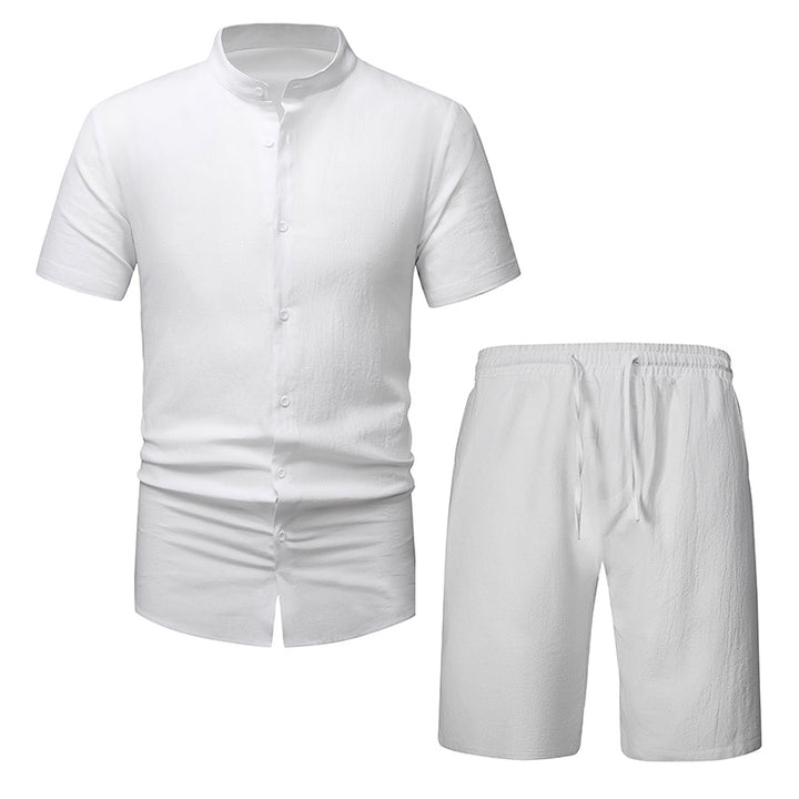 Herrer Fritid Kortsleeve Button-Up Sæt Stilla
