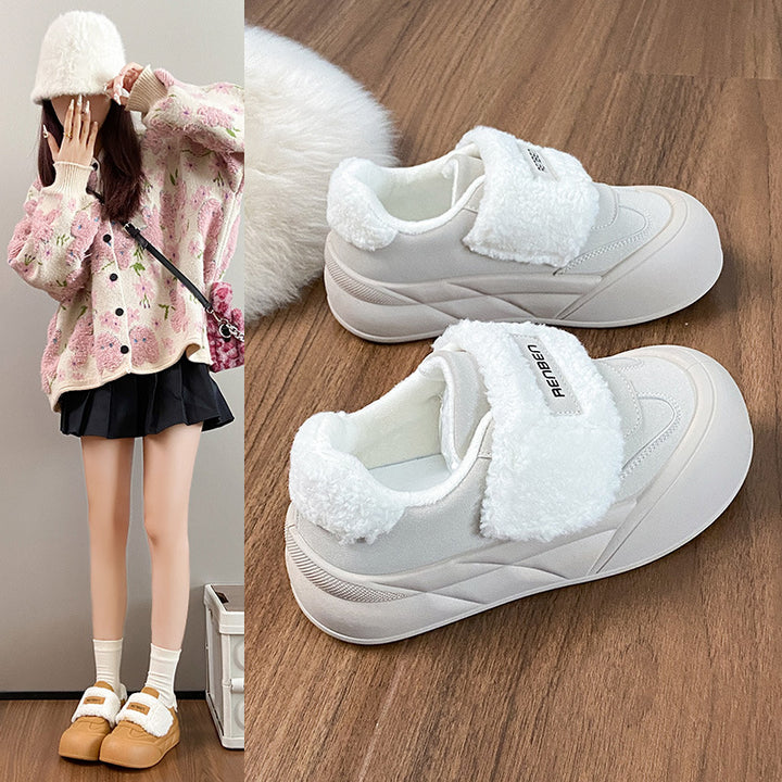 Dame sneakers med teddyfor og skridsikker sål Stilla
