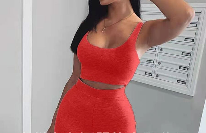 Dame To-delt Beklædningssæt med Højvandsbukser og Cropped Top Stilla